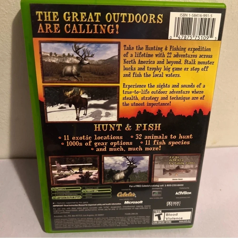 Xbox : Cabelas Outdoor Adventures Video Games Hunt And Fish Complete W/ Manual